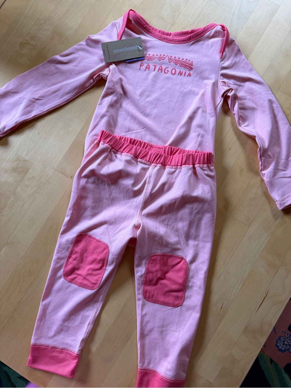 Patagonia Pink Two-Tone Girls Long-Sleeve Capilene Set